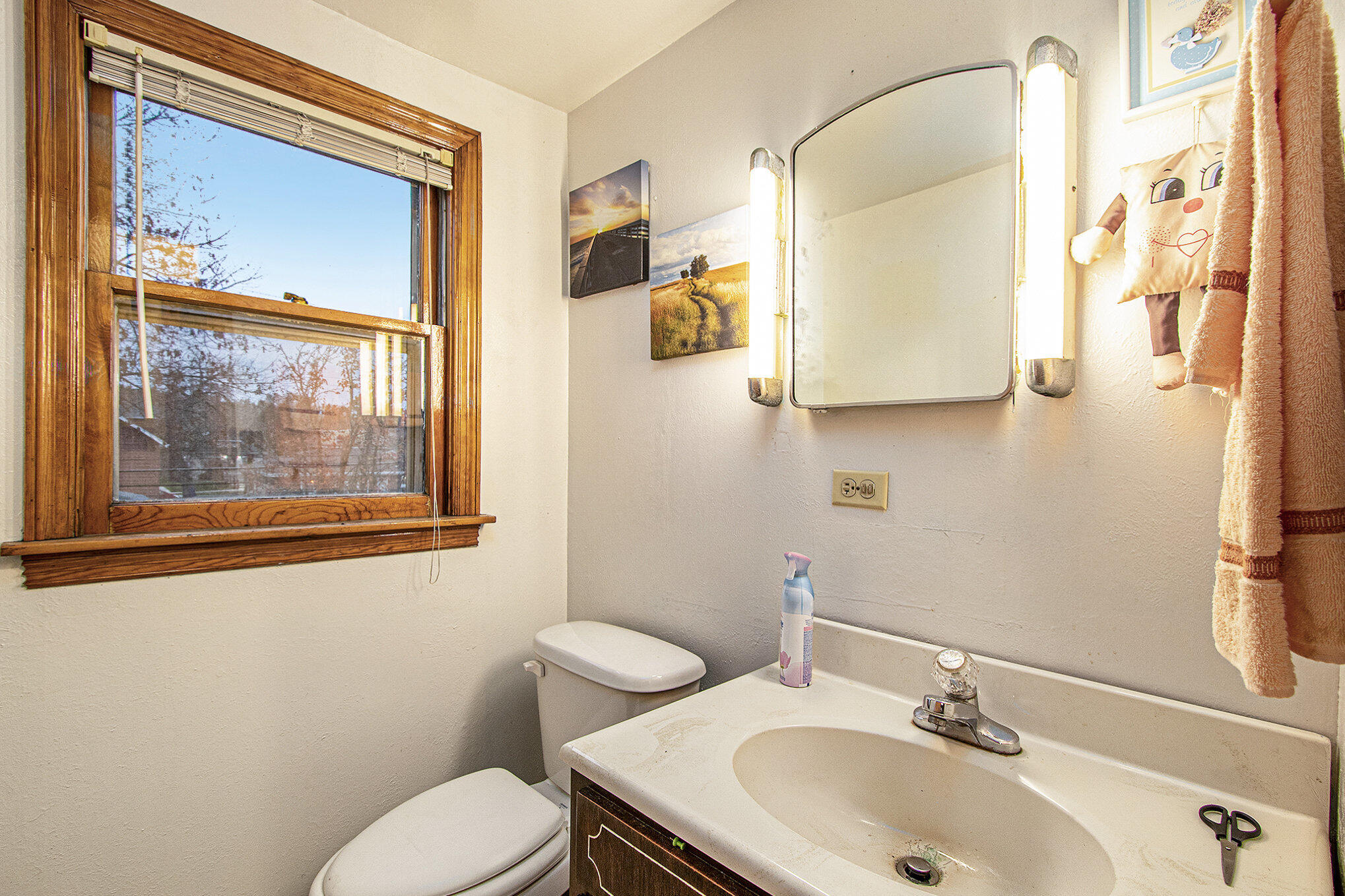 1027 Spruce Street Hammond, IN 46324 - Photo 14 of 17 a bathroom with a toilet sink and mirror
