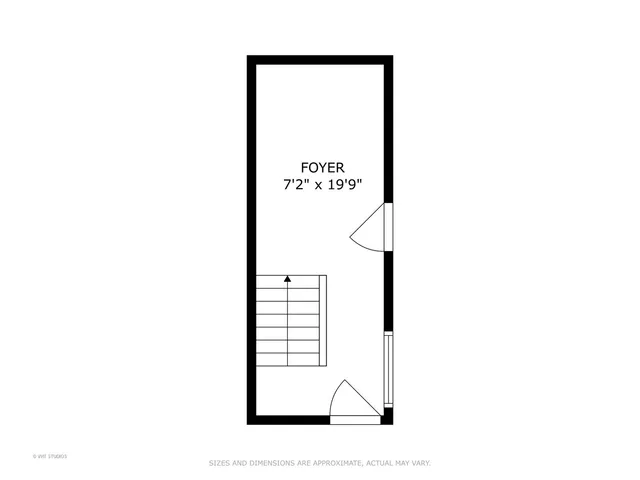 a picture of a bench in front of a door