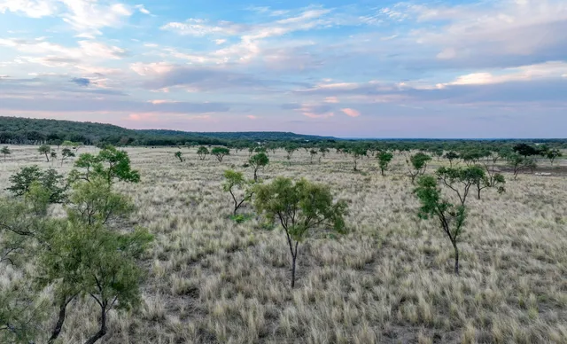 a view of a lake with a city