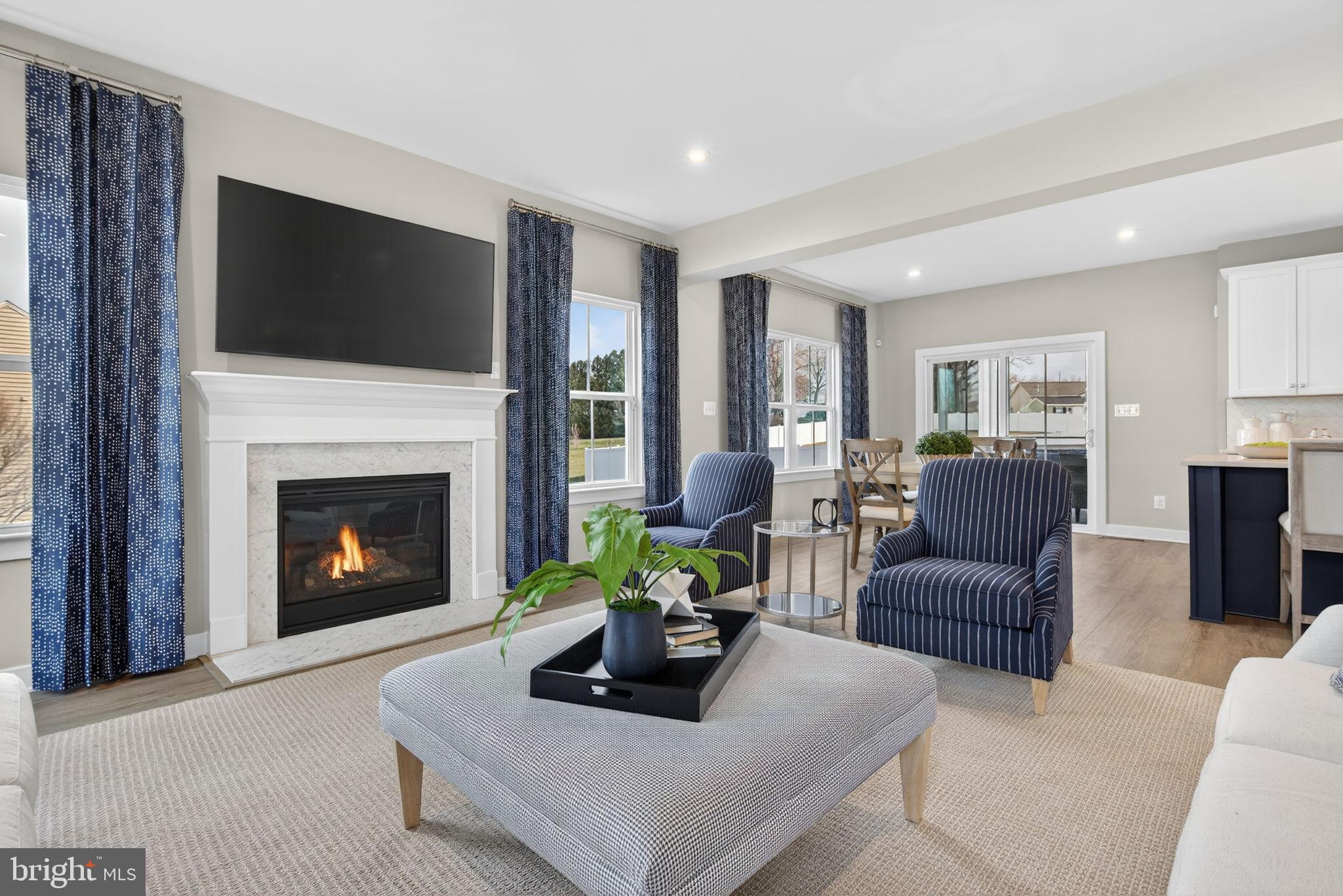 3575 Wildview Lane York, PA 17404 - Photo 21 of 62 a living room with furniture a fireplace and a flat screen tv