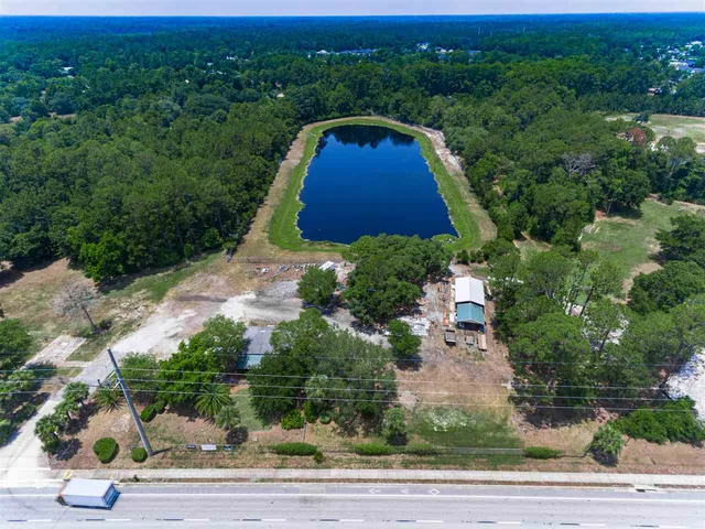 an aerial view of a house