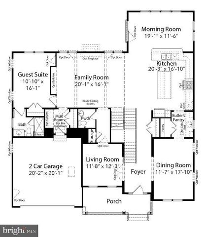 a view of a dining room with furniture a chandelier and wooden floor