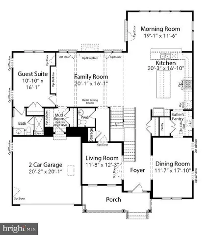 a view of a dining room with furniture a chandelier and wooden floor