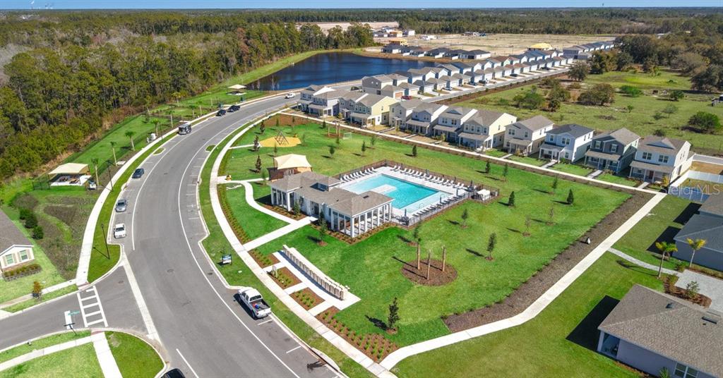 1812 Shadow Box Bend St. Cloud, FL 34771 - Photo 32 of 33 an aerial view of a swimming pool with a garden and plants