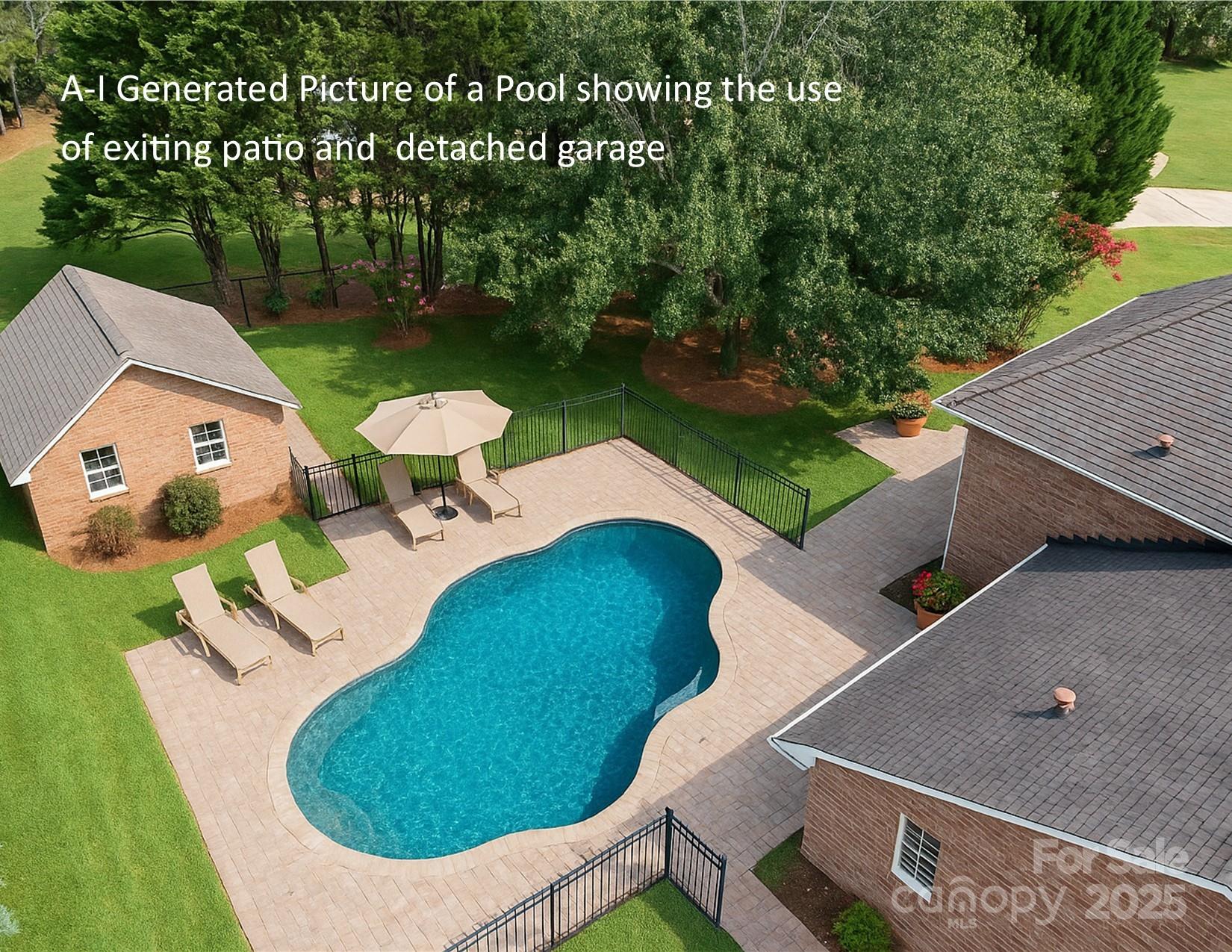 241 Old Springs Road Fort Mill, SC 29715 - Photo 37 of 48 an aerial view of a swimming pool with a yard