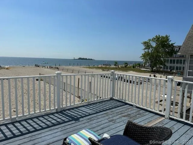 a view of wooden roof deck