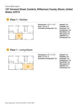 $129,900 | 107 East Vermont Street, Cambria, IL 62915
