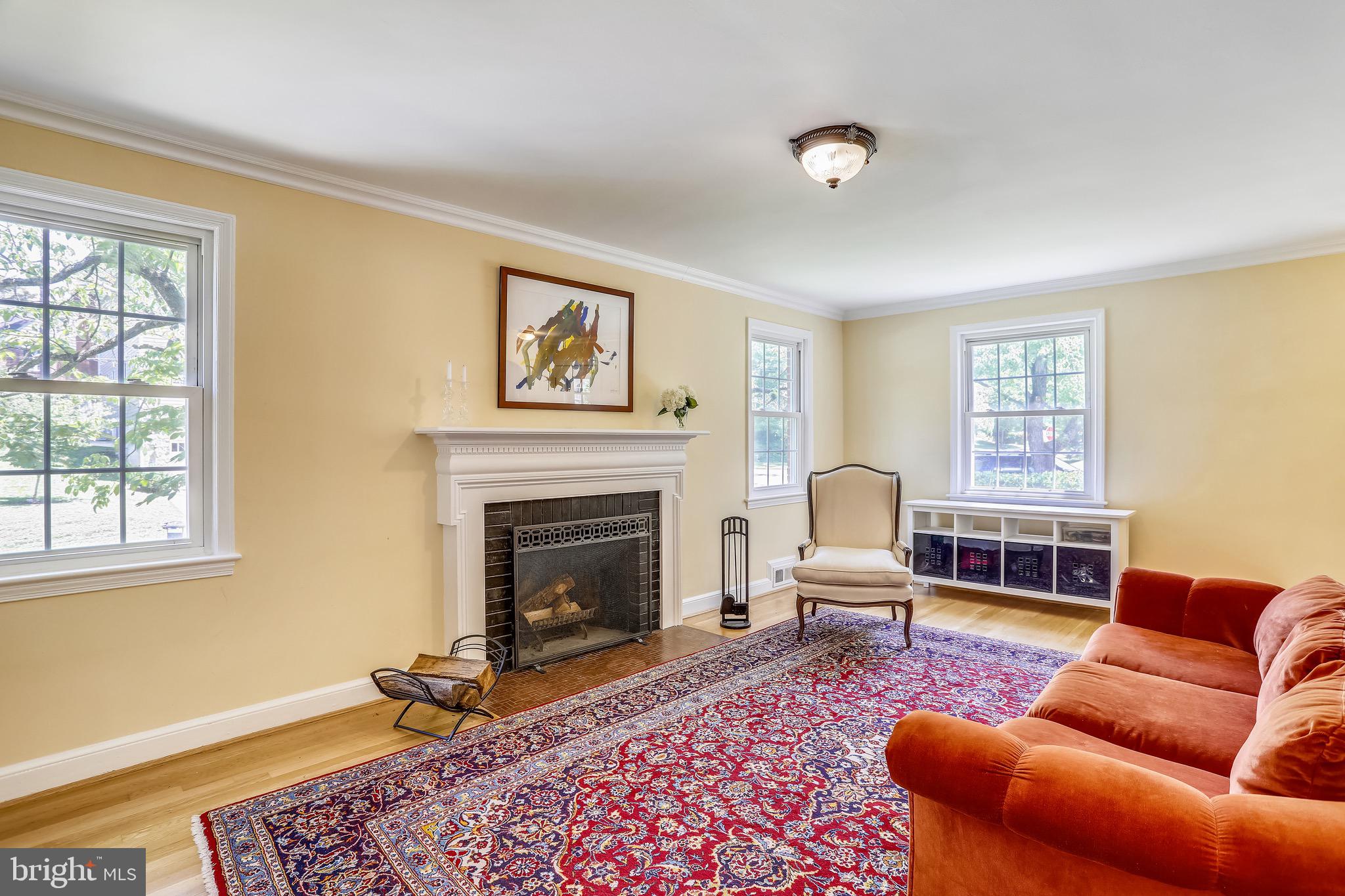 8636 Melwood Road Bethesda, MD 20817 - Photo 7 of 36 Living Room w Wood-Burning Fp