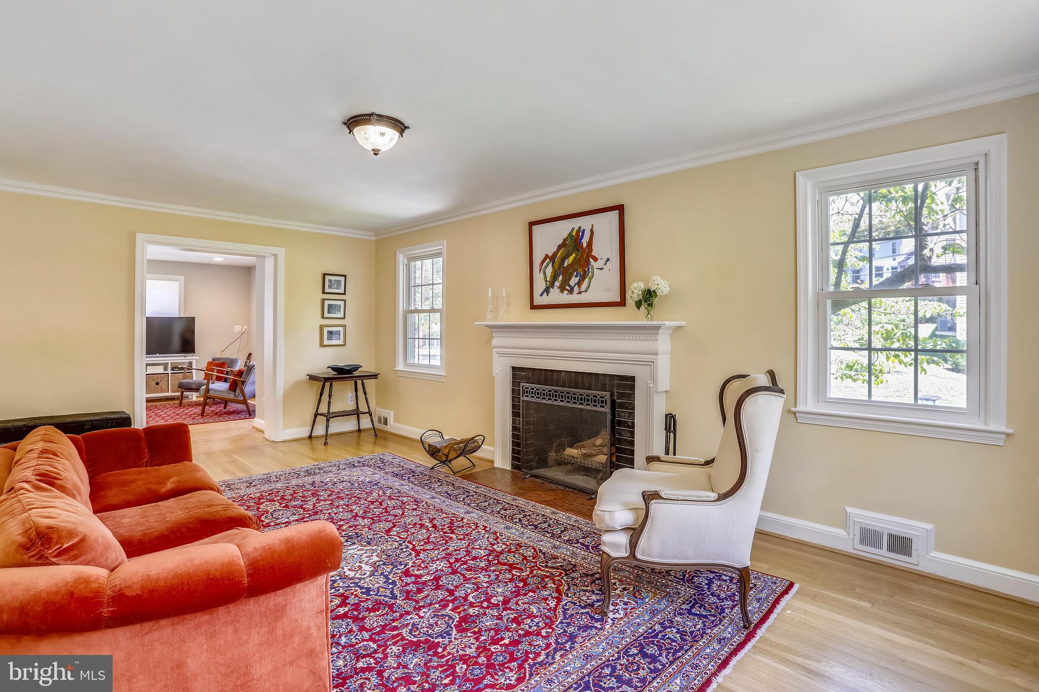 8636 Melwood Road Bethesda, MD 20817 - Photo 8 of 36 Living Room w Wood-Burning Fp