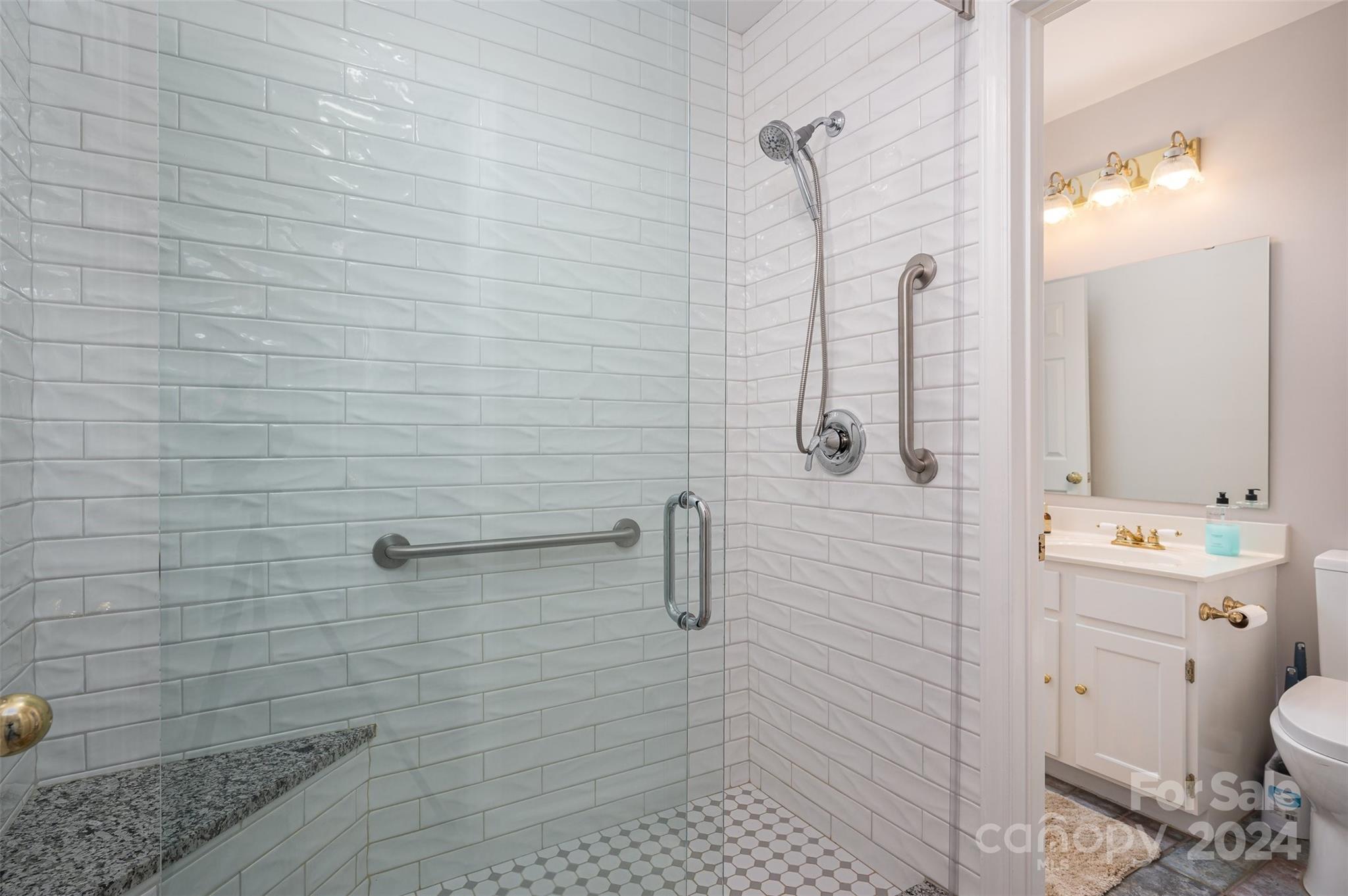 2009 Union Road, Unit E Gastonia, NC 28054 - Photo 10 of 17 a bathroom with a shower toilet and sink