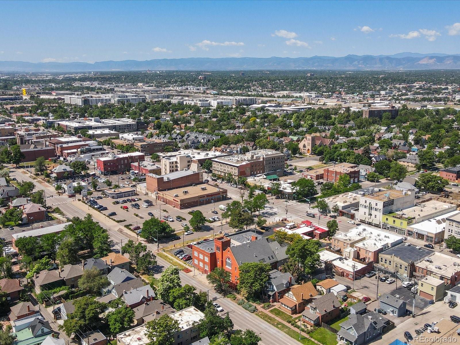 225 Lincoln Street, Unit 4 Denver, CO 80203 - Photo 31 of 34 an aerial view of a city with lots of residential buildings
