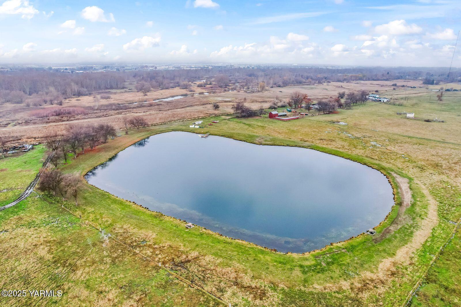 a view of a lake with a mountain