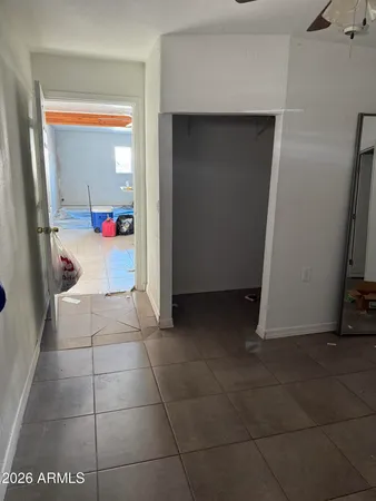 a view of a room with closet