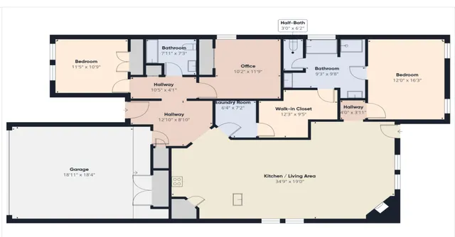 a picture of a room with furniture and window