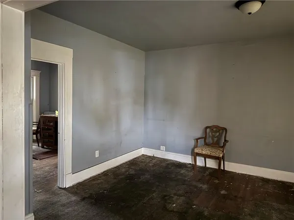 a room with workbench and window