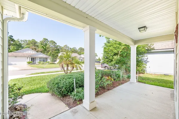 a view of a garden from a window