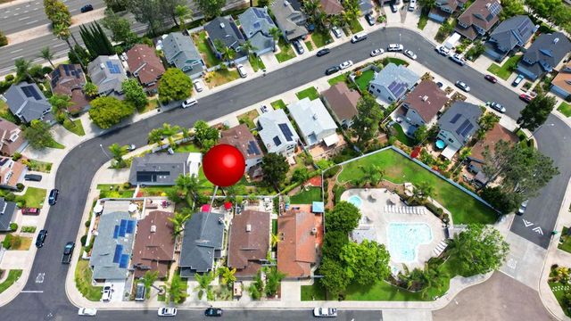 an aerial view of a house
