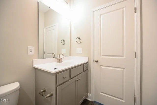 a bathroom with a sink toilet and vanity