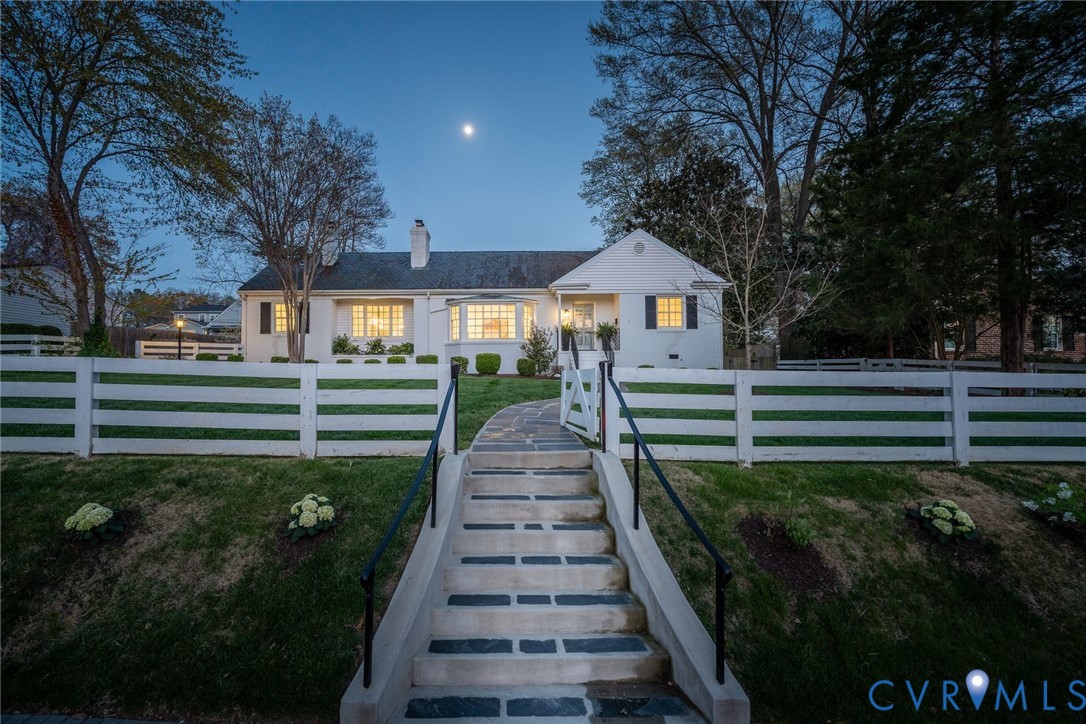 509 Gardiner Road Henrico, VA 23229 - Photo 39 of 42 Front yard at dusk, with the first hint of moonlig