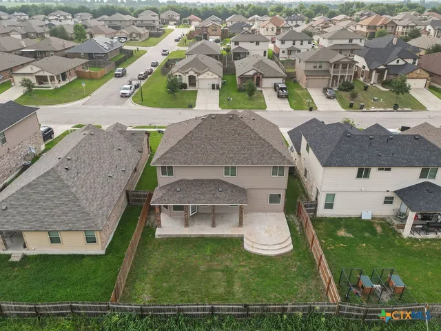 an aerial view of a house