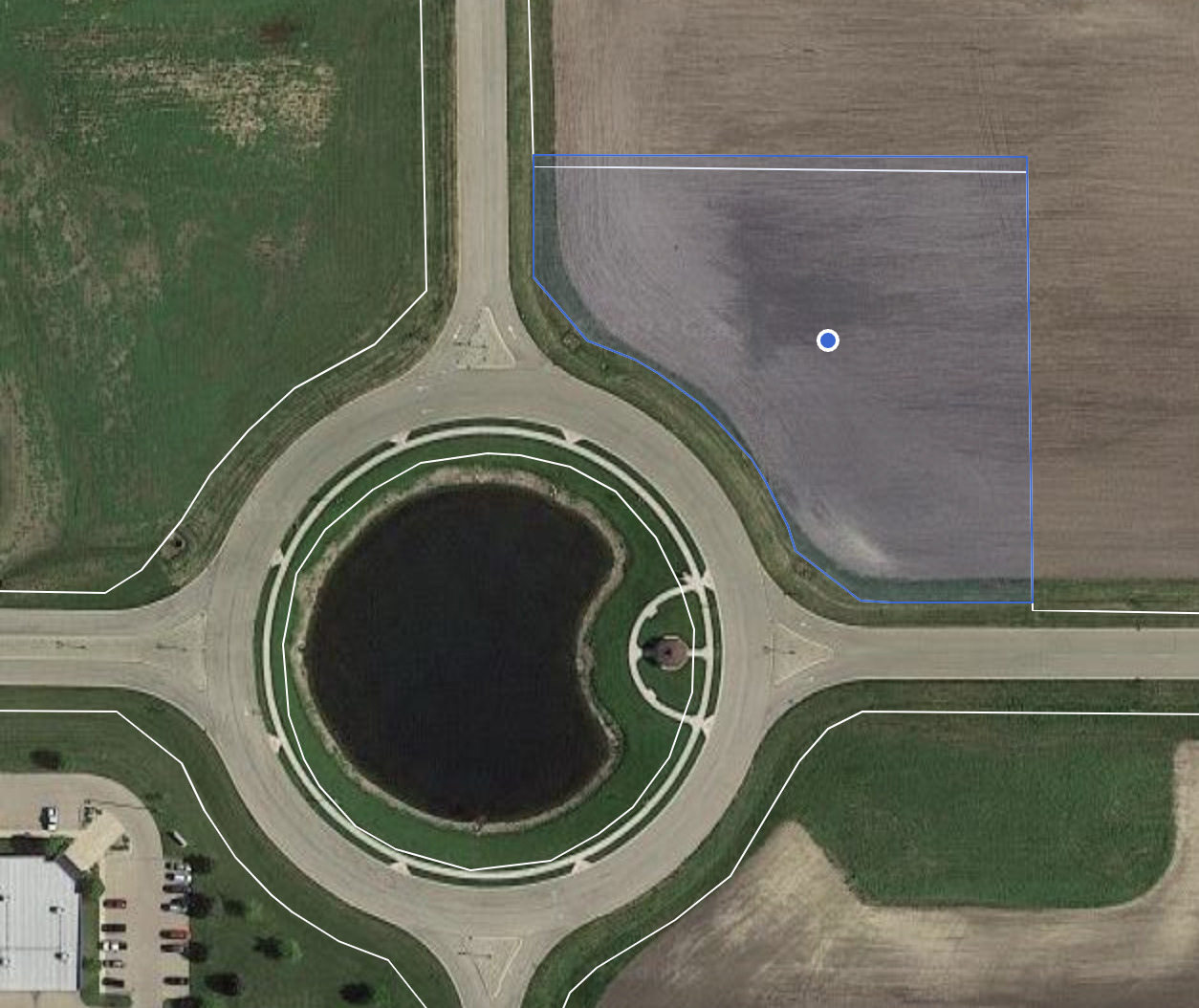 an aerial view of a swimming pool