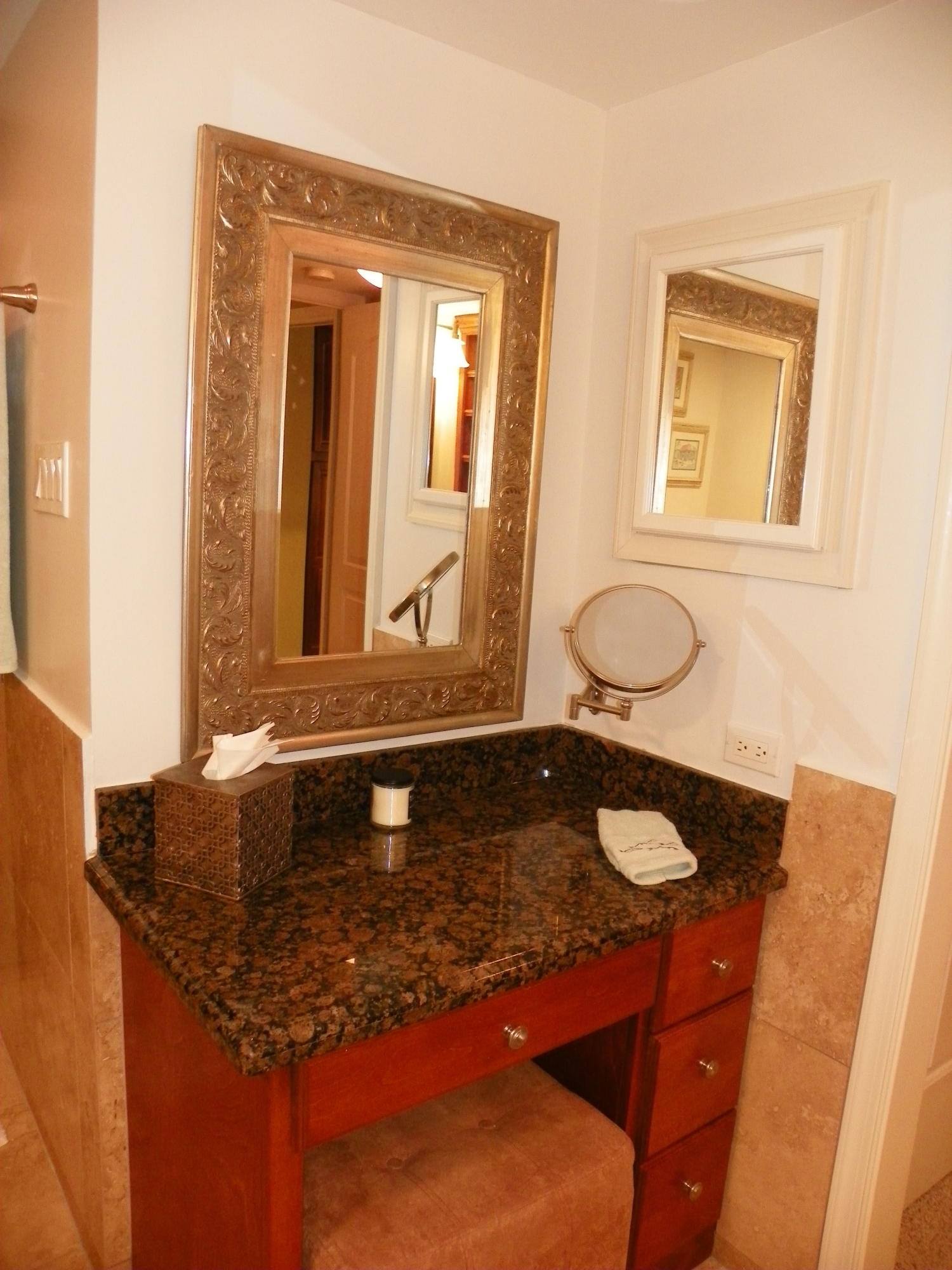 3400 North Ocean Drive, Unit 306 Riviera Beach, FL 33404 - Photo 19 of 52 a living room with granite countertop furniture and a fireplace