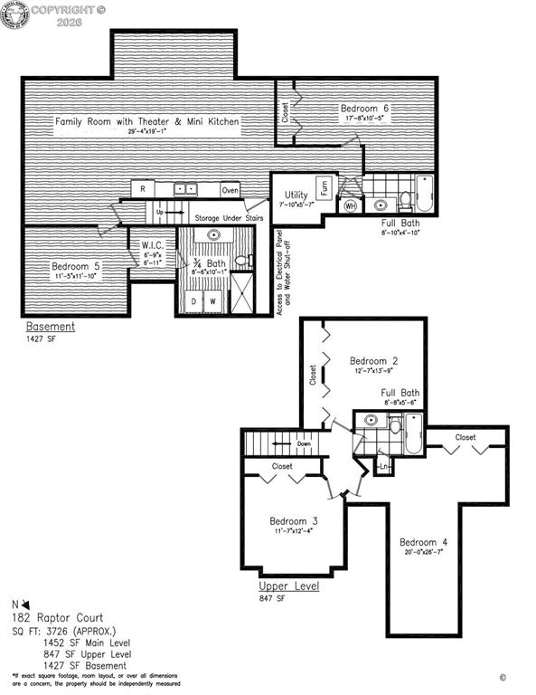 182 Raptor Court Canon City, CO 81212 - Photo 49 of 50 This next floor plan shows the fully finished basement (1,427 sq ft) along with the upper level (847 sq ft).