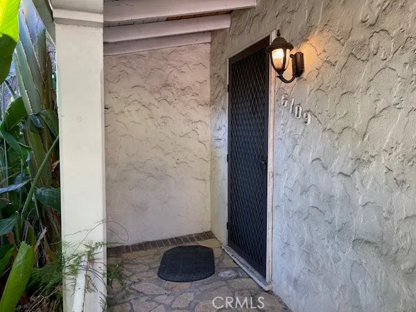 a view of wooden door