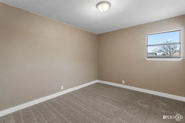 an empty room with a workbench