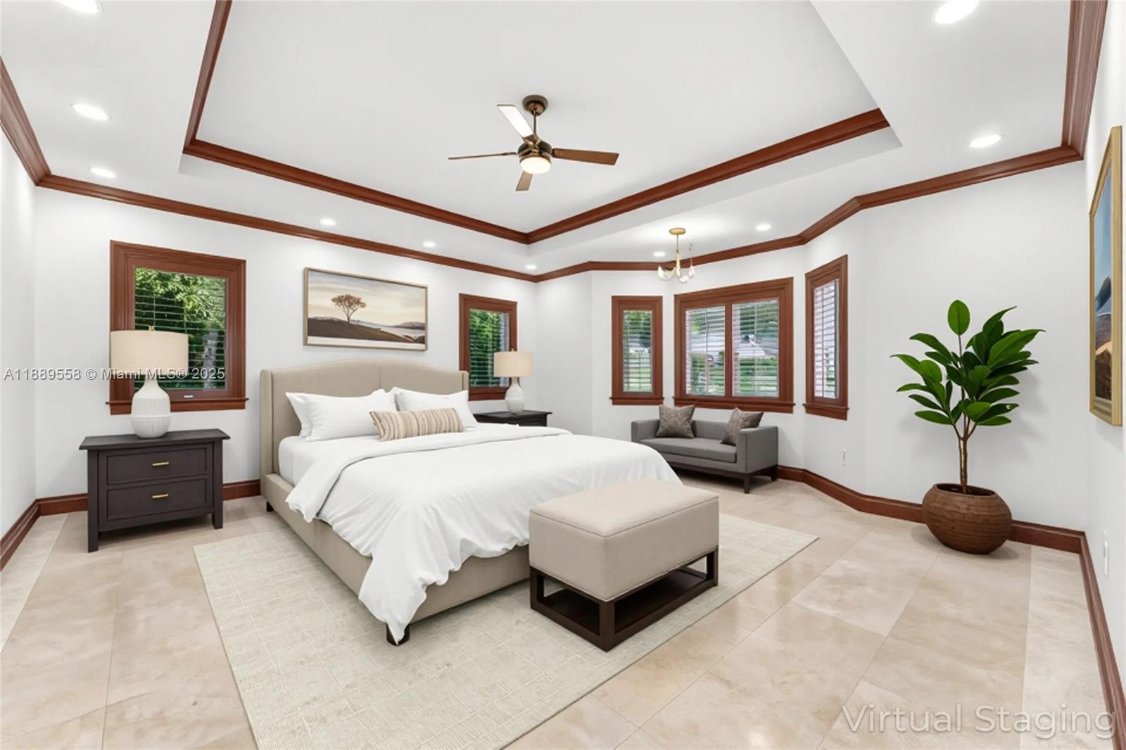 6350 Southwest 92nd Street Pinecrest, FL 33156 - Photo 14 of 41 a spacious bedroom with a bed and a couch