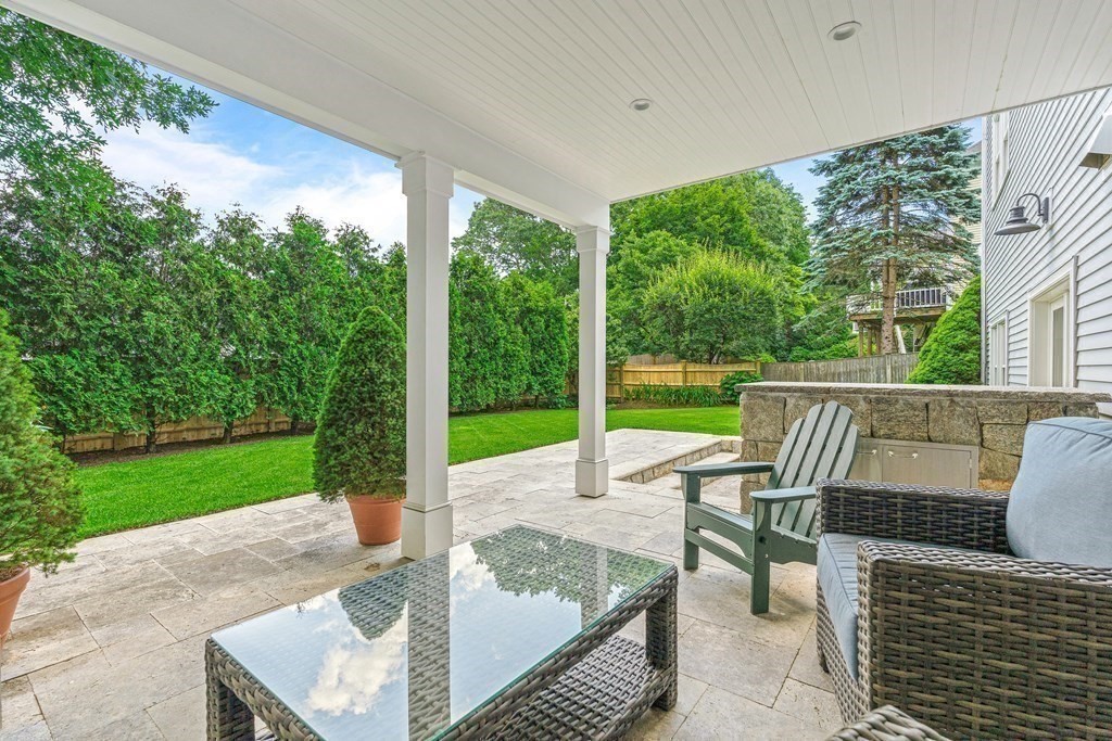 17 Crown Ridge Road Wellesley, MA 02482 - Photo 32 of 37 a view of a patio with a yard