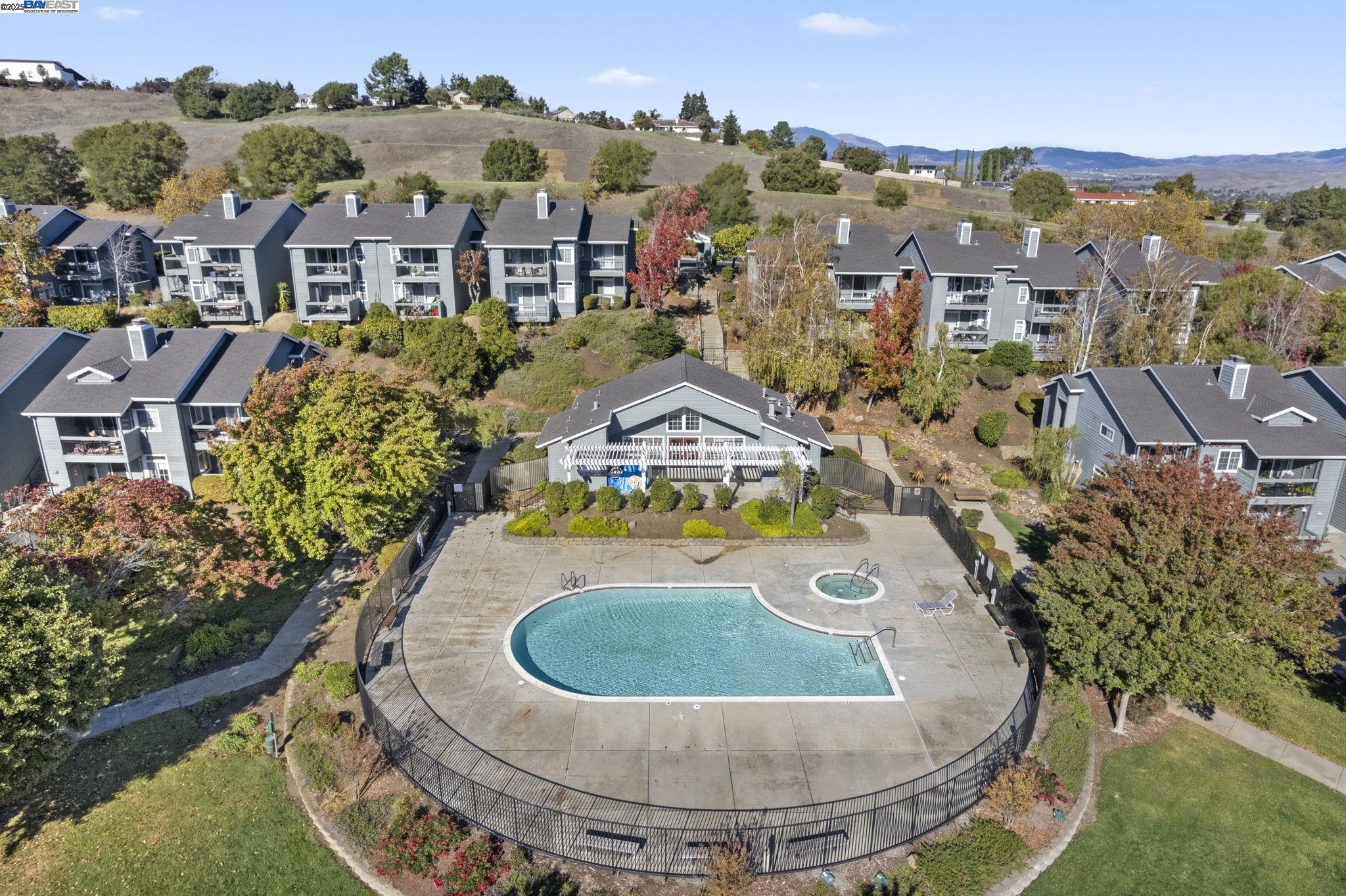 8170 Mountain View Drive, Unit F Pleasanton, CA 94588 - Photo 50 of 51 an aerial view of a house