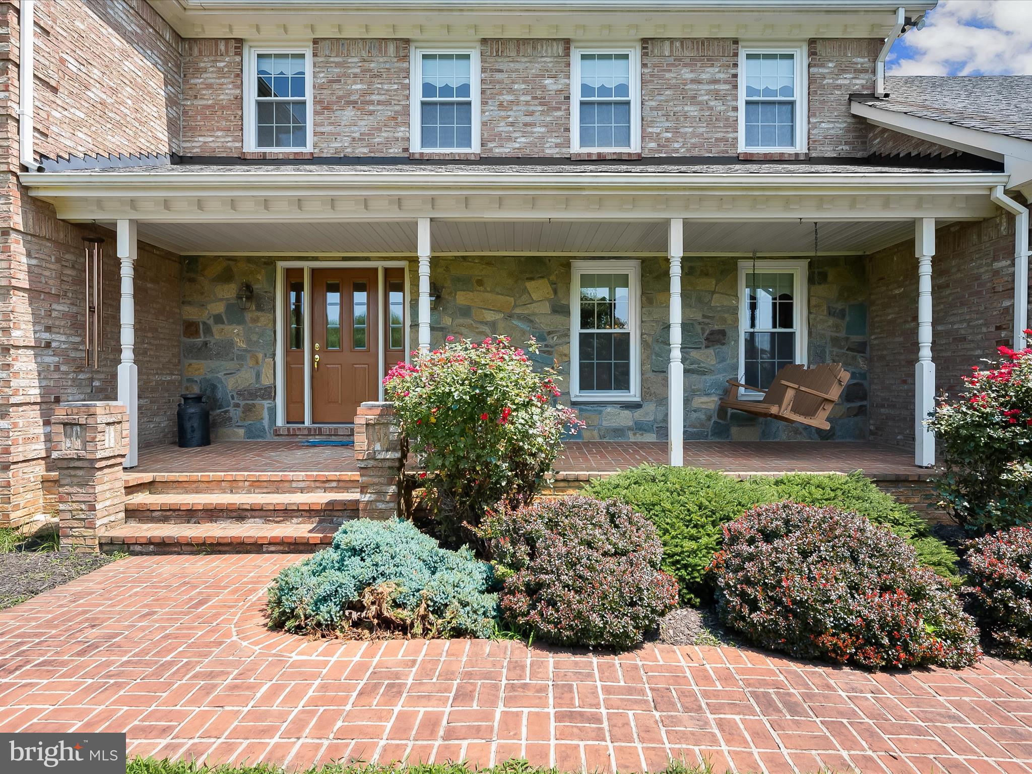 17580 Hardy Road Mount Airy, MD 21771 - Photo 2 of 74 Covered Front Porch & Extensive Brick Hardscape