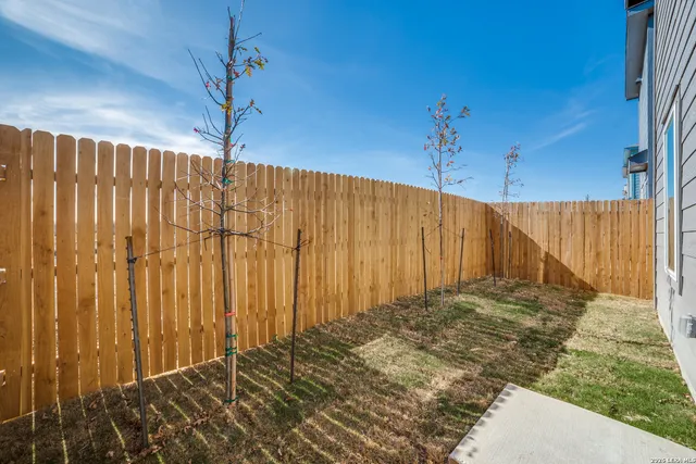a view of a backyard