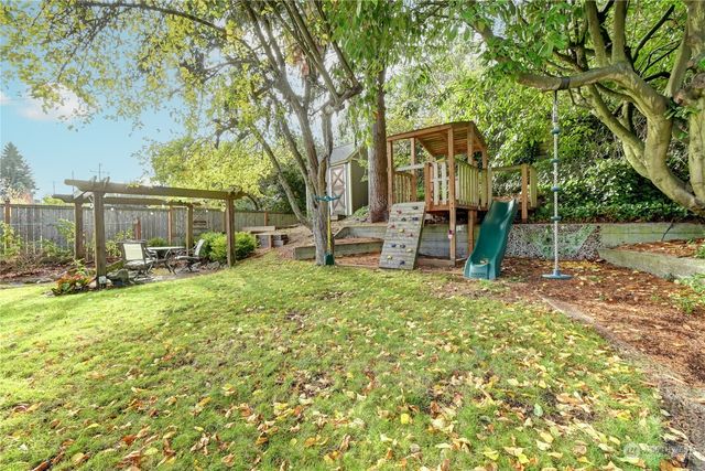 a backyard of a house with lots of green space