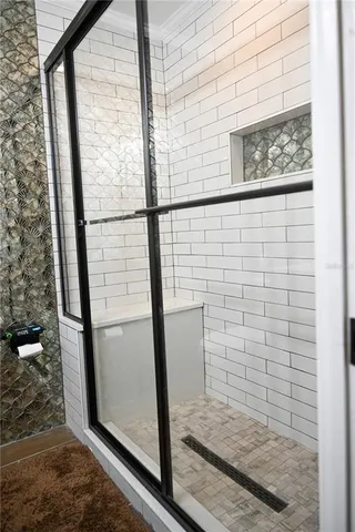 a bathroom with a shower