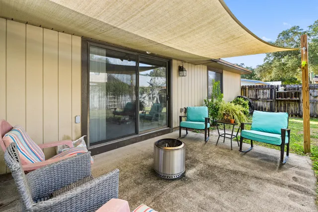 a outdoor living space with furniture and garden