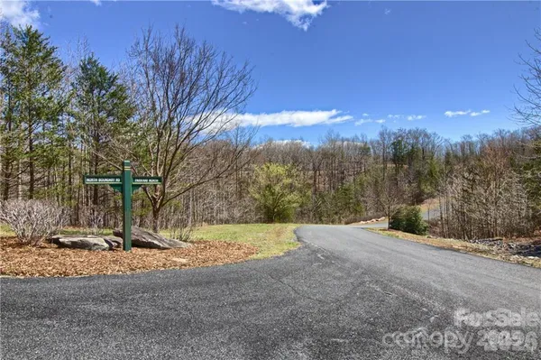 a view of outdoor space with trees all around