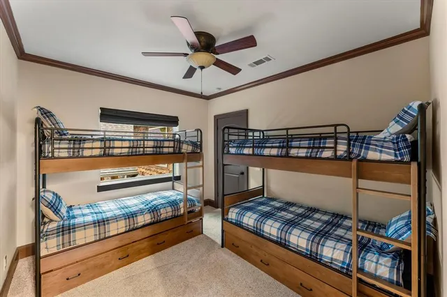 a bedroom with furniture