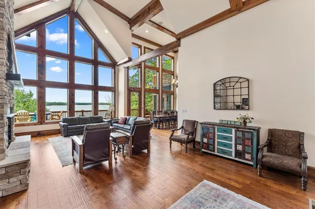 a view of a livingroom with furniture and window