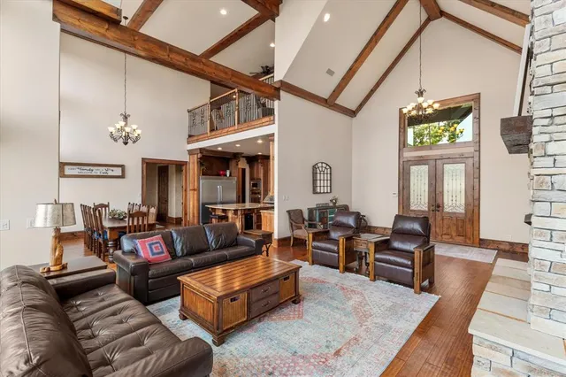 a living room with furniture