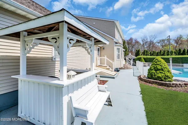 a view of a house with a porch