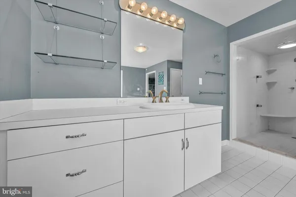a bathroom with a shower