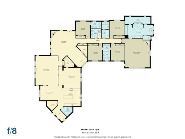 an aerial view of residential houses with outdoor space and swimming pool