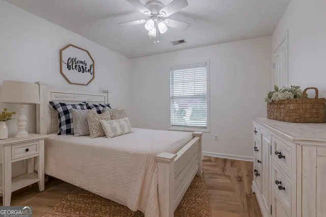 a view of a lake with a house