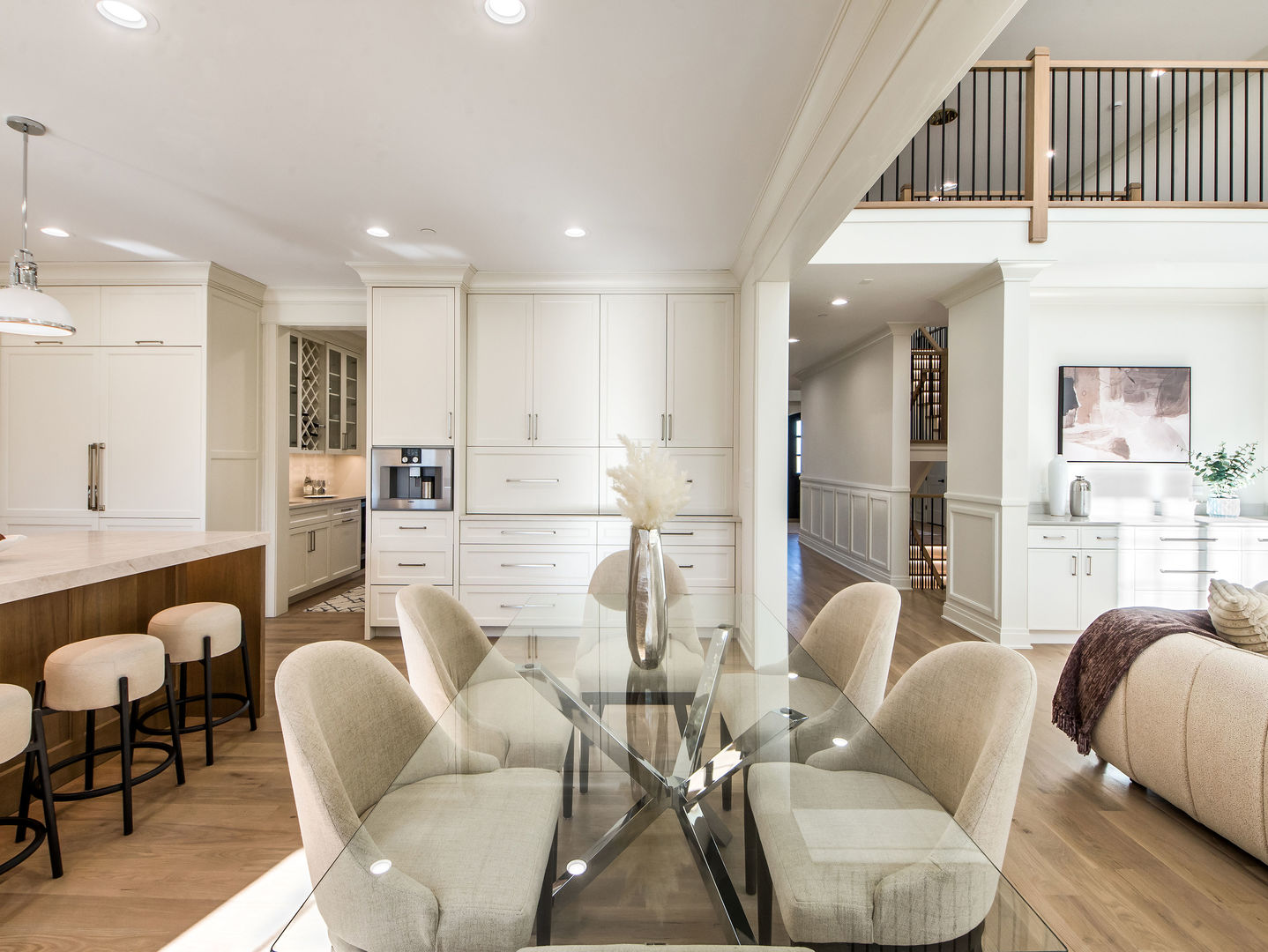 1 Morrison Road Northbrook, IL 60062 - Photo 12 of 58 a living room with furniture a dining table and kitchen view