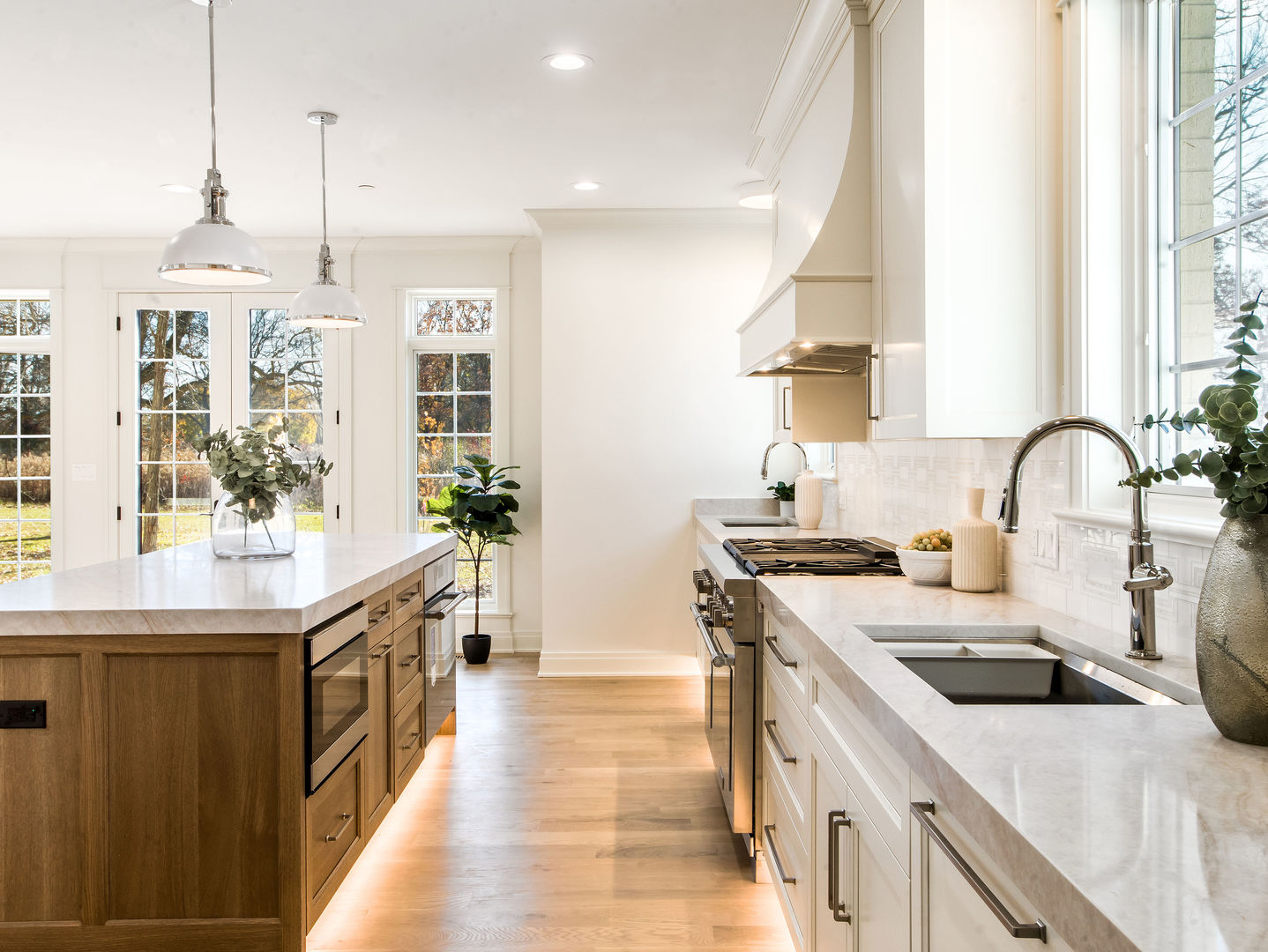 1 Morrison Road Northbrook, IL 60062 - Photo 16 of 58 a kitchen with a sink a stove and a wooden floors