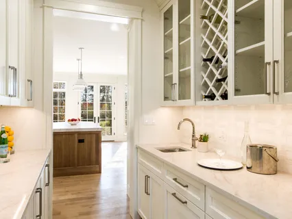 a view of a hallway with washer and dryer