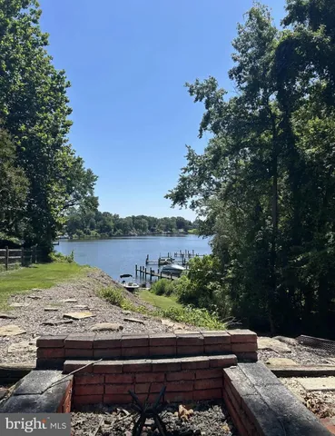 a view of a lake from a yard