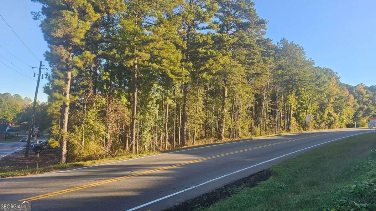 a view of a yard and mountain view